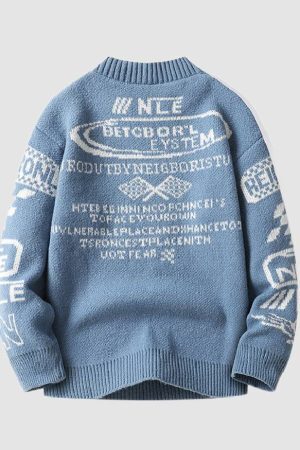Style Core Aesthetics, New Style Trends Cool Graffiti Knit Sweater
