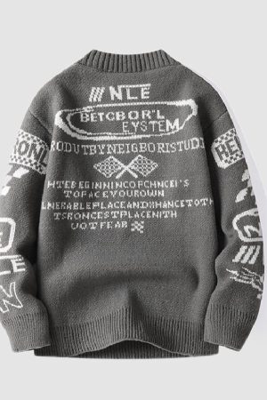 Style Core Aesthetics, New Style Trends Cool Graffiti Knit Sweater