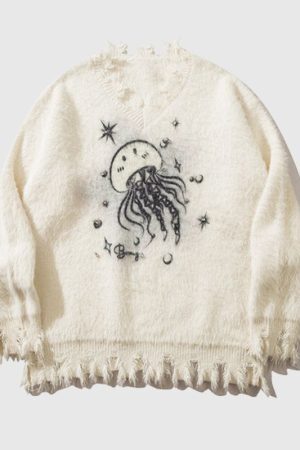 Style Core Aesthetics, New Style Trends Cozy Distressed Mink Knit Pullover