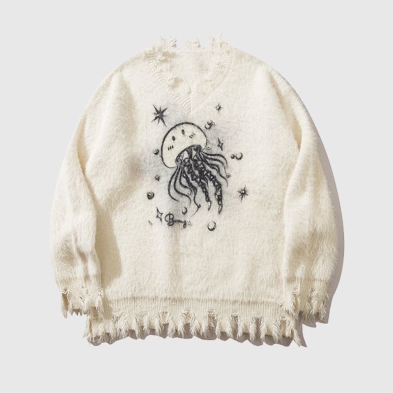 Style Core Aesthetics, New Style Trends Cozy Distressed Mink Knit Pullover