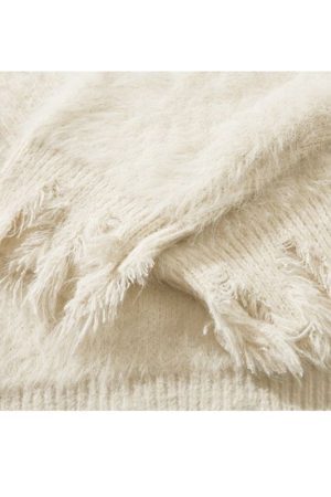 Style Core Aesthetics, New Style Trends Cozy Distressed Mink Knit Pullover