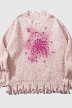 Style Core Aesthetics, New Style Trends Cozy Distressed Mink Knit Pullover