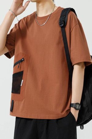 Style Core Aesthetics, New Style Trends Creative Pocket Casual Tee