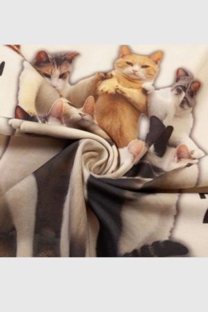 Style Core Aesthetics, New Style Trends Creative Spoof Cat Print T-shirt