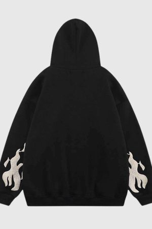 Style Core Aesthetics, New Style Trends Cross Embroidery Oversized Hoodie