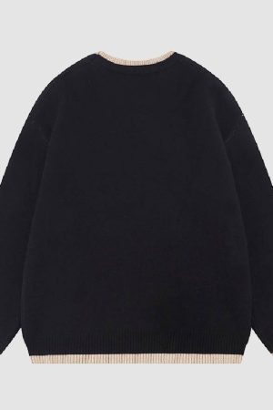 Style Core Aesthetics, New Style Trends Cute Bear Print Knit Sweater + Bear Mini Bag