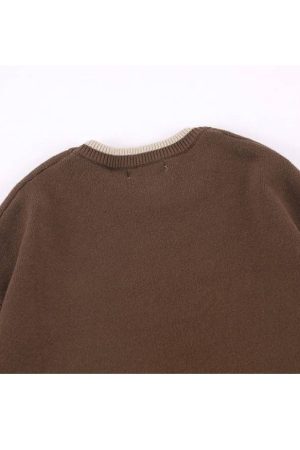 Style Core Aesthetics, New Style Trends Cute Bear Print Sweater + Bear Mini Bag