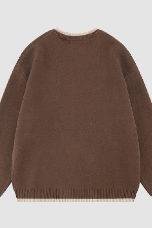 Style Core Aesthetics, New Style Trends Cute Bear Print Sweater + Bear Mini Bag