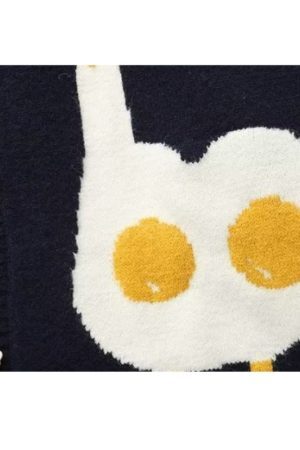 Style Core Aesthetics, New Style Trends Cute Cartoon White Chicken Sweater Cardigan