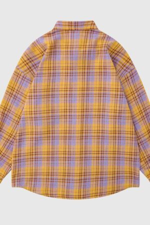 Style Core Aesthetics, New Style Trends Cute Cat Plaid Shirt