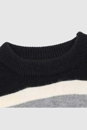 Style Core Aesthetics, New Style Trends Cute Cat Striped Sweater