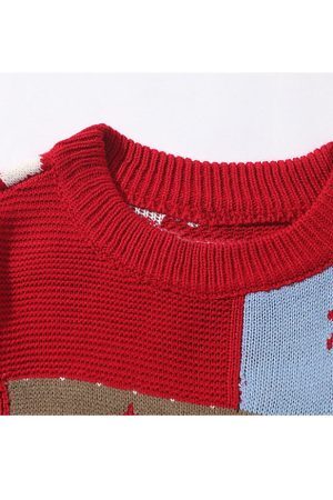 Style Core Aesthetics, New Style Trends Cute Christmas Bear Pattern Knit Sweater