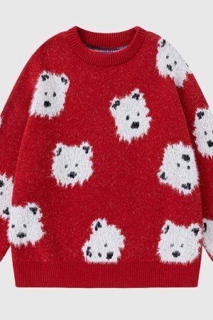 Style Core Aesthetics, New Style Trends Cute Dog Pattern Sweater
