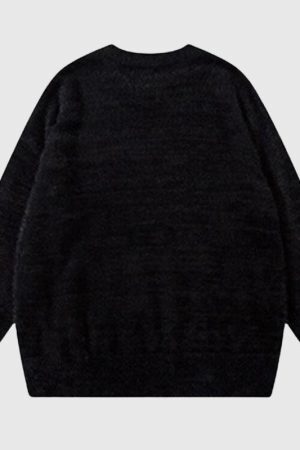 Style Core Aesthetics, New Style Trends Cute Dragon Embroidered Pullover