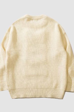 Style Core Aesthetics, New Style Trends Cute Pocket Rabbit Knit Sweater