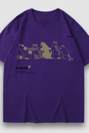 Style Core Aesthetics, New Style Trends Cute Queue Illustration Print Tee