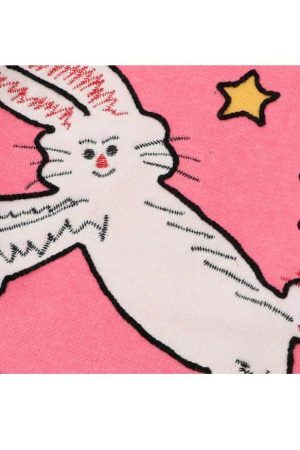 Style Core Aesthetics, New Style Trends Cute Rabbit & Star Pattern Sweater