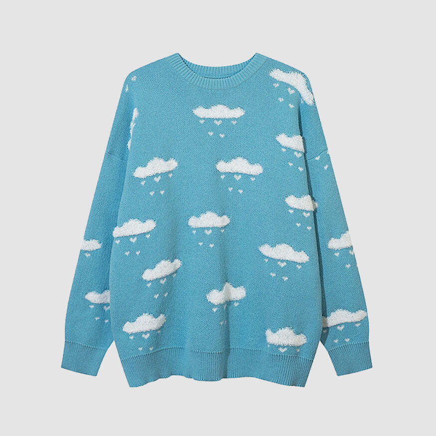 Style Core Aesthetics, New Style Trends Cute Raining Pattern Sweater