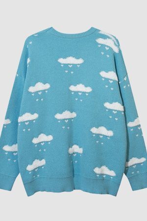 Style Core Aesthetics, New Style Trends Cute Raining Pattern Sweater