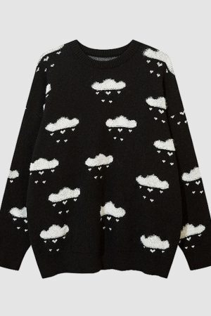 Style Core Aesthetics, New Style Trends Cute Raining Pattern Sweater