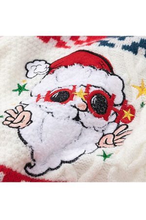 Style Core Aesthetics, New Style Trends Cute Santa Embroidered Pullover