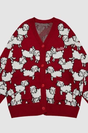 Style Core Aesthetics, New Style Trends Cute Sheep Cardigan