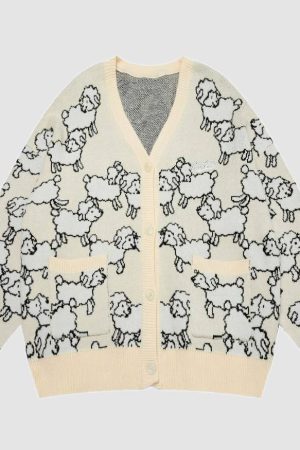 Style Core Aesthetics, New Style Trends Cute Sheep Cardigan