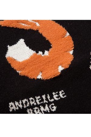 Style Core Aesthetics, New Style Trends Cute Shrimp Pattern Sweater