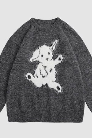 Style Core Aesthetics, New Style Trends Dancing Goat Pattern Sweater