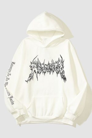 Style Core Aesthetics, New Style Trends Dark Style Skull Line Hoodies