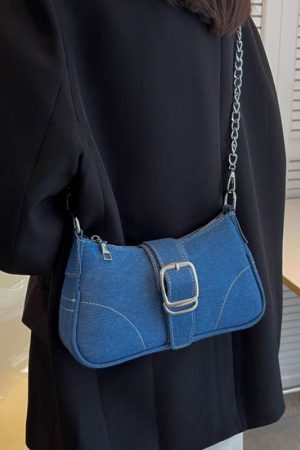 Style Core Aesthetics, New Style Trends Denim Shoulder Baguette Bag