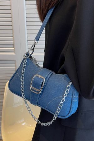 Style Core Aesthetics, New Style Trends Denim Shoulder Baguette Bag