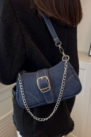Style Core Aesthetics, New Style Trends Denim Shoulder Baguette Bag