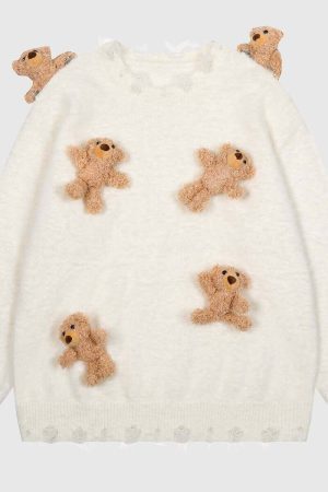 Style Core Aesthetics, New Style Trends Detachable Bear Sweater