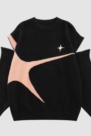 Style Core Aesthetics, New Style Trends Detachable Color Block Zipper Sweater