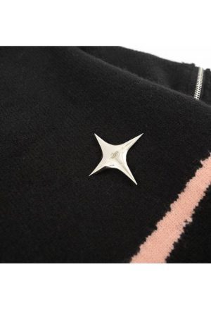 Style Core Aesthetics, New Style Trends Detachable Color Block Zipper Sweater