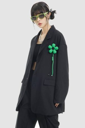 Style Core Aesthetics, New Style Trends Detachable Flower Decor Blazer