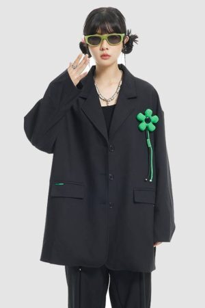 Style Core Aesthetics, New Style Trends Detachable Flower Decor Blazer