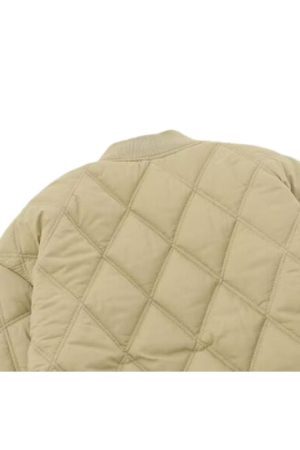 Style Core Aesthetics, New Style Trends Diamond Pattern Vintage Baseball Jacket