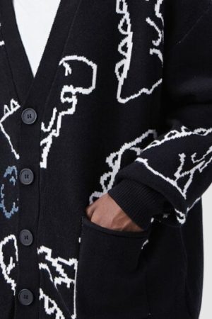 Style Core Aesthetics, New Style Trends Dinosaur Cardigan Sweater