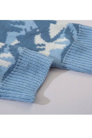 Style Core Aesthetics, New Style Trends Dinosaur Pattern Stitching Knit Sweater