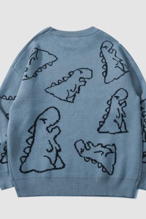 Style Core Aesthetics, New Style Trends Dinosaur Printed Sweater