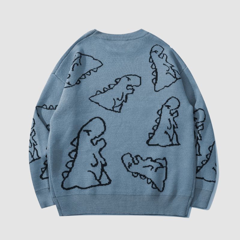 Style Core Aesthetics, New Style Trends Dinosaur Printed Sweater Style Core Aesthetics, New Style Trends Dinosaur Printed Sweater