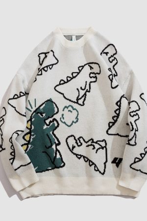 Style Core Aesthetics, New Style Trends Dinosaur Printed Sweater