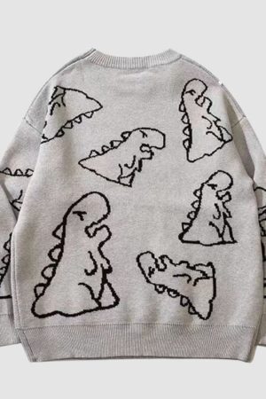 Style Core Aesthetics, New Style Trends Dinosaur Printed Sweater