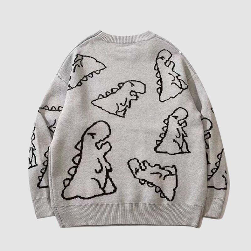 Style Core Aesthetics, New Style Trends Dinosaur Printed Sweater Style Core Aesthetics, New Style Trends Dinosaur Printed Sweater