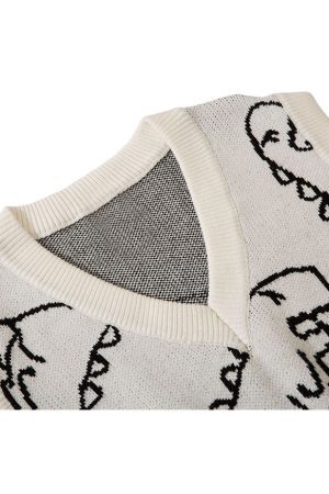 Style Core Aesthetics, New Style Trends Dinosaur Printed Vest Sweater