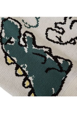 Style Core Aesthetics, New Style Trends Dinosaur Printed Vest Sweater