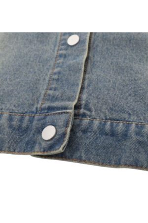 Style Core Aesthetics, New Style Trends Distressed Denim Butterfly Embroidered Jacket