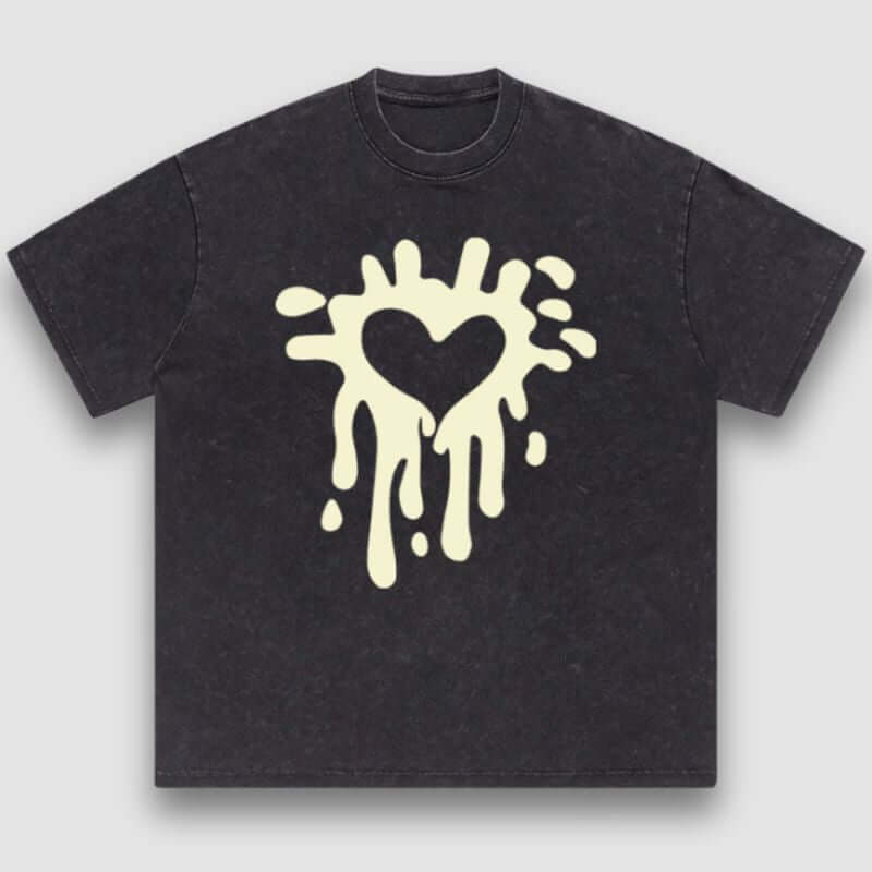 Style Core Aesthetics, New Style Trends Distressed Heart Print Tee
